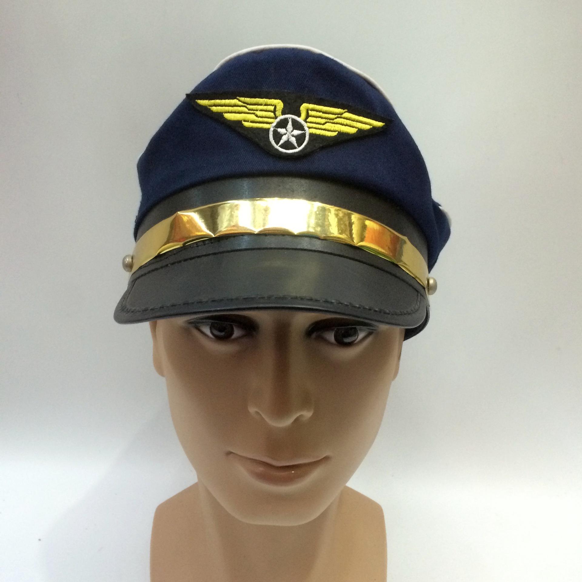 cosplay air force pilot hats, aircraft commander hats, export of various types of military custom-made hats for export