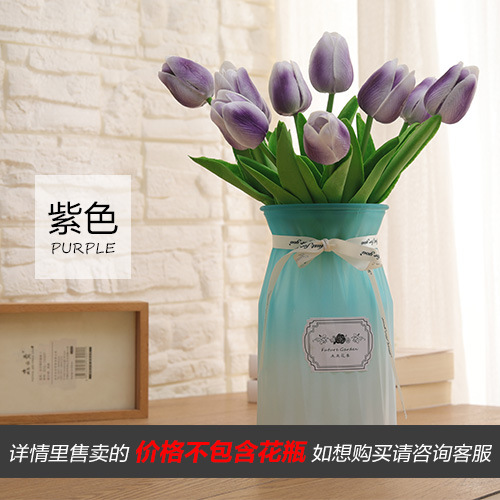 Emulación PU mini tulipán emulación flores flores falsas al por mayor comercio exterior transfronterizo boda flores de seda decoración del hogar flores undefined