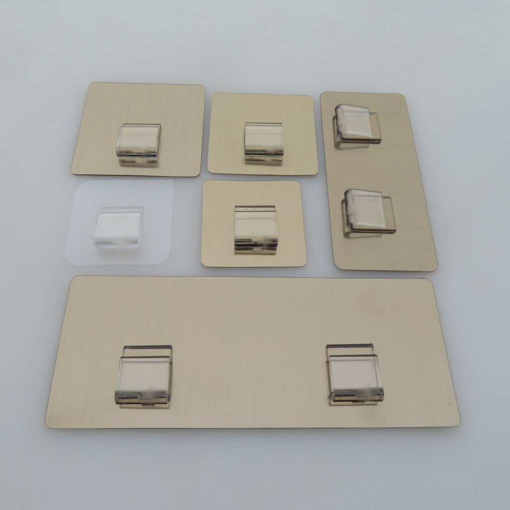 Seamless solid claw-buckle stainless steel storage rack, strong nail-free U-shaped card button universal patch ironwork hanging rack full figure