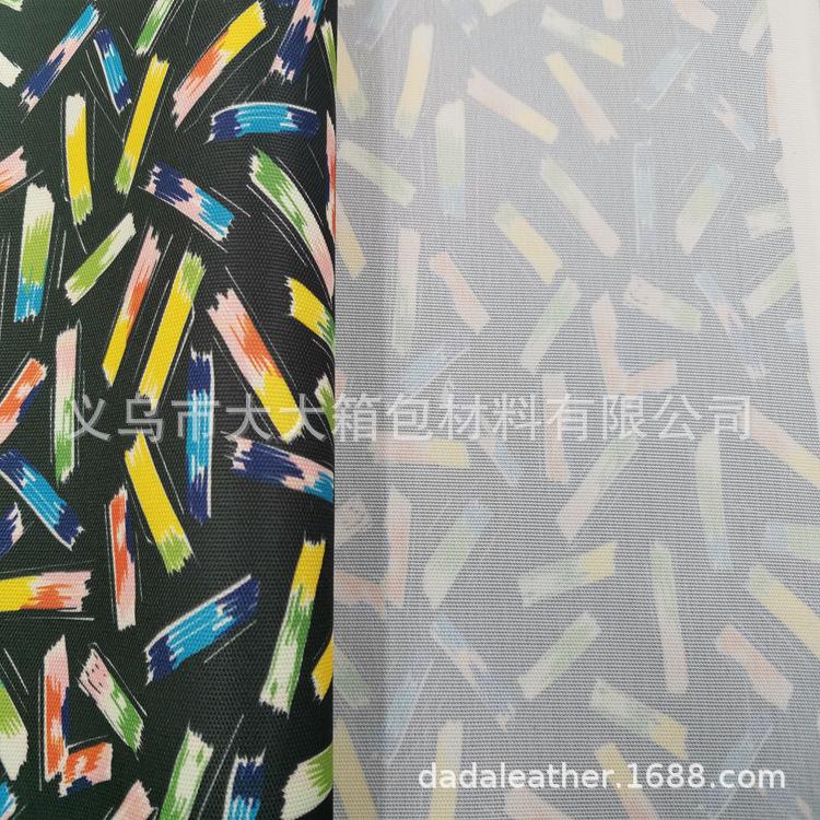 600DPU digital printing, eco-friendly PU Oxford fabric, digital printing, sample and design provided, bulk goods available details Picture