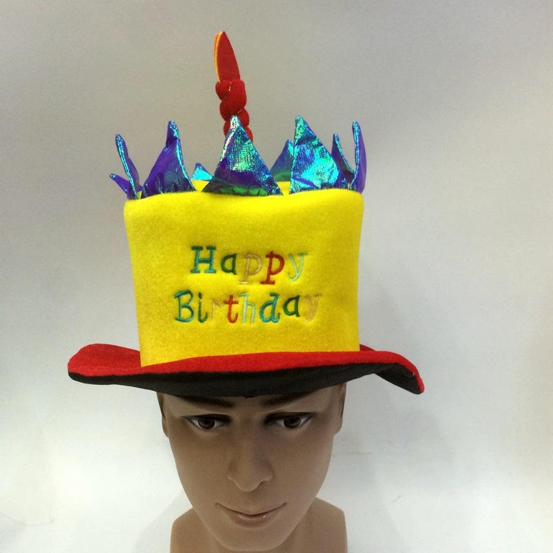 Customizable sizes and various styles of birthday cake hats for export production, 1 candle happy birthday hat