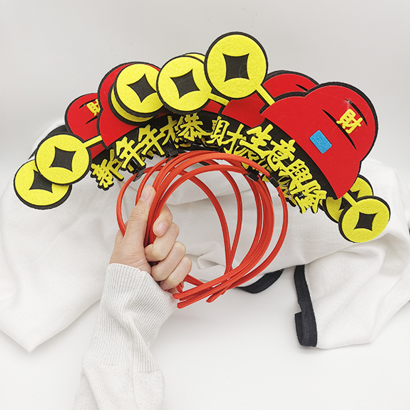 "National trend Peking Opera velvet retro headband Creative and personalized style Funny headwear company event Cute plush headband. details Picture