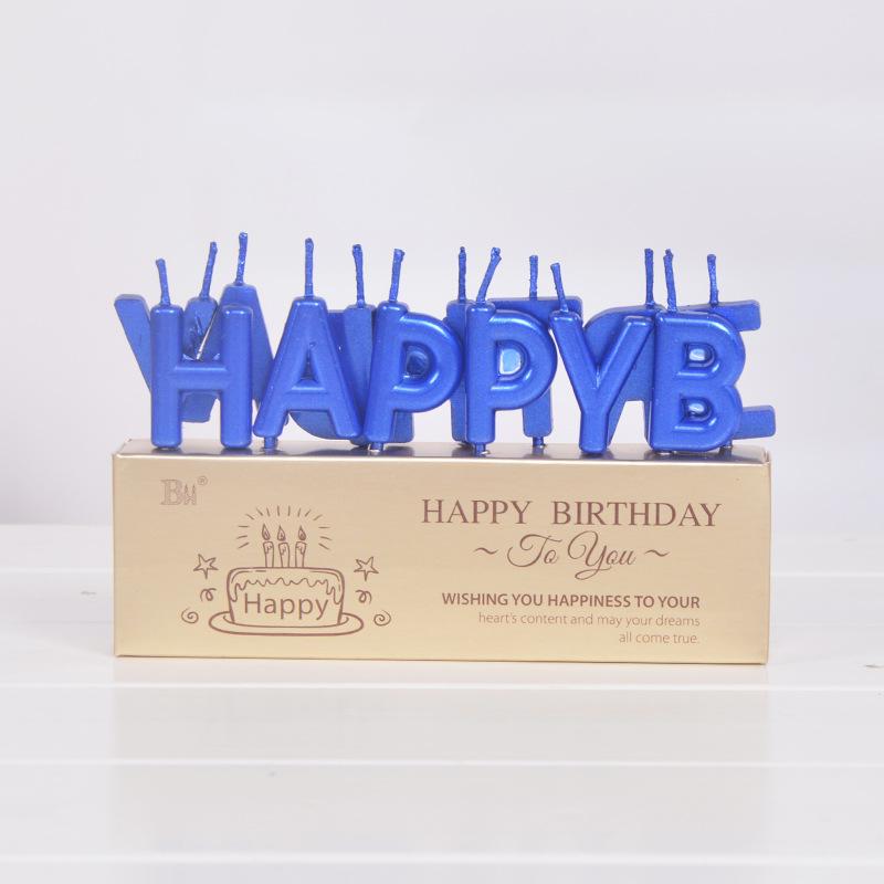 节日用品蛋糕蜡烛土豪金字母蜡烛happybirthday派对蛋糕装饰 生日蜡烛批发详情图6