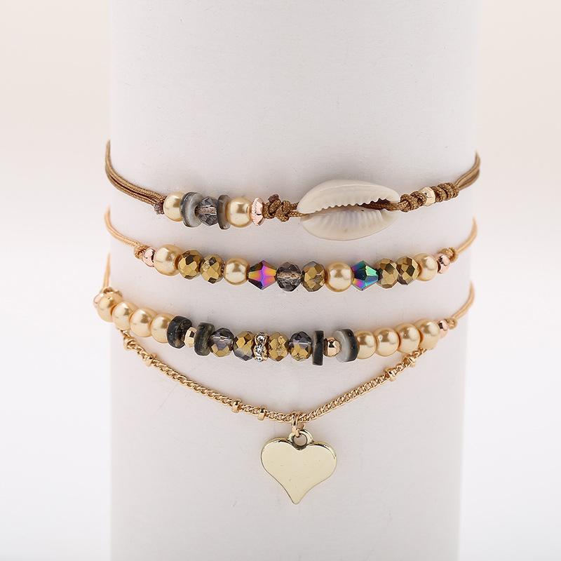 European and American cross-border hand string ornaments Bohemian style natural stone rice beads hand ornaments natural shell hand-woven bracelet thumbnail