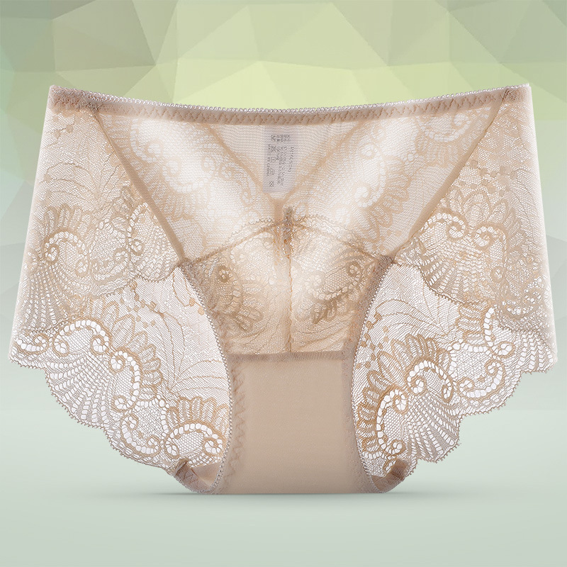 New women's underwear, sexy triangle pants, soft mesh splicing, hot-selling mid-waist lace underwear, factory direct sales undefined