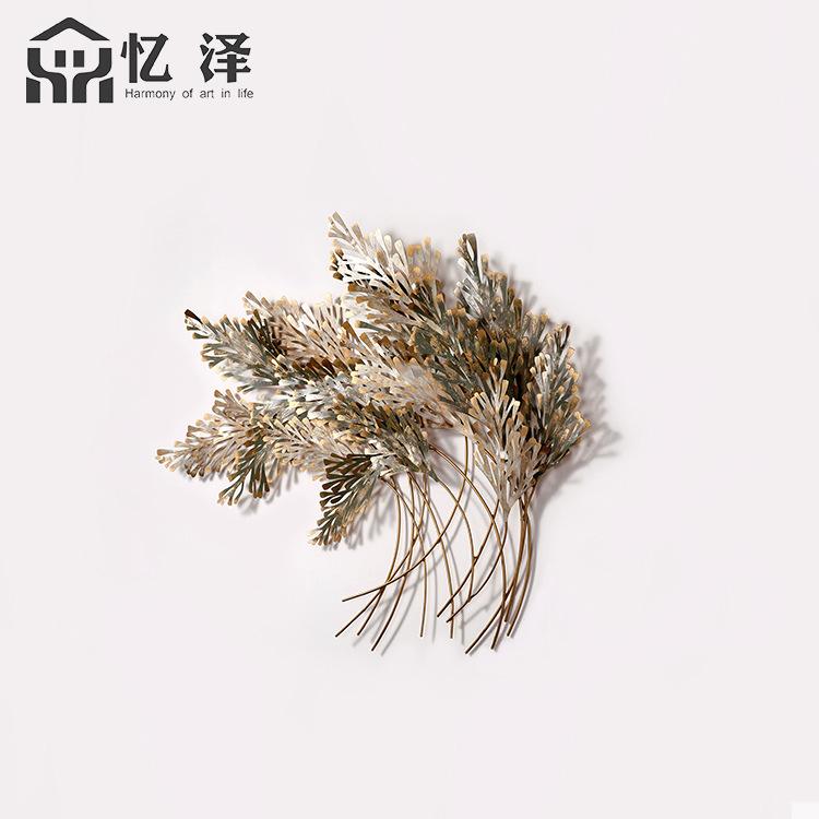田园仿稻草麦穗抽象创意铁艺 厂家批发餐厅书房玄关墙面金属挂饰产品图