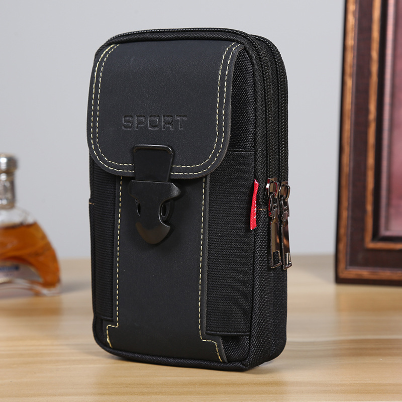 Hot Fashion Oxford Cloth Mobile Phone Bag Male Multi-Functional Mobile Phone Cover Wear Belt Mobile Phone Bag Gift Customization Wholesale undefined