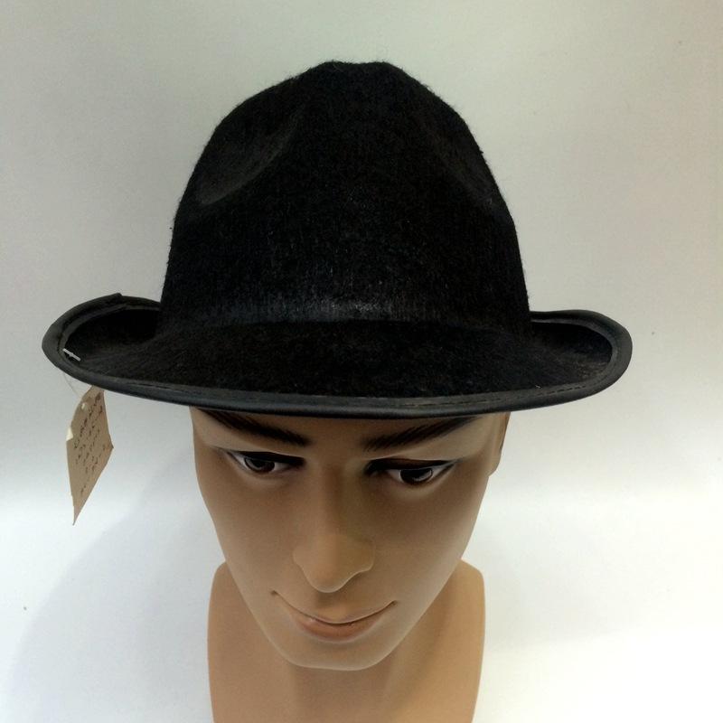 Qianfang Festival hat, wig, black non-woven fabric hat, one-time die-casting formed top hat, professional hat 1323