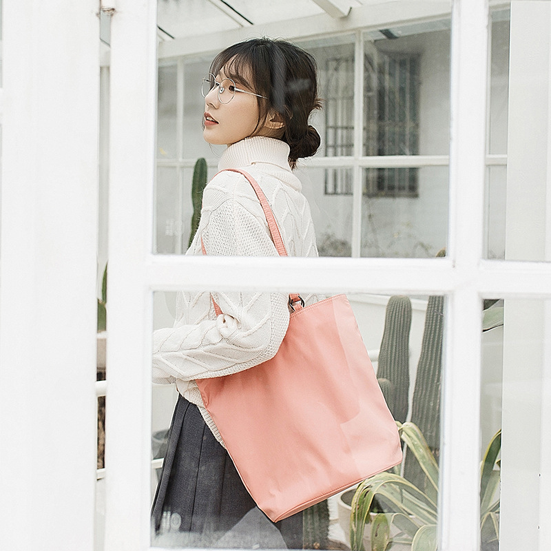 吊环尼龙购物袋手提袋女学生韩版单肩大容量手提袋