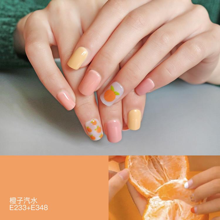 30片成品假指甲美甲贴片春夏青春柠檬黄撕膜穿戴甲指甲片定做