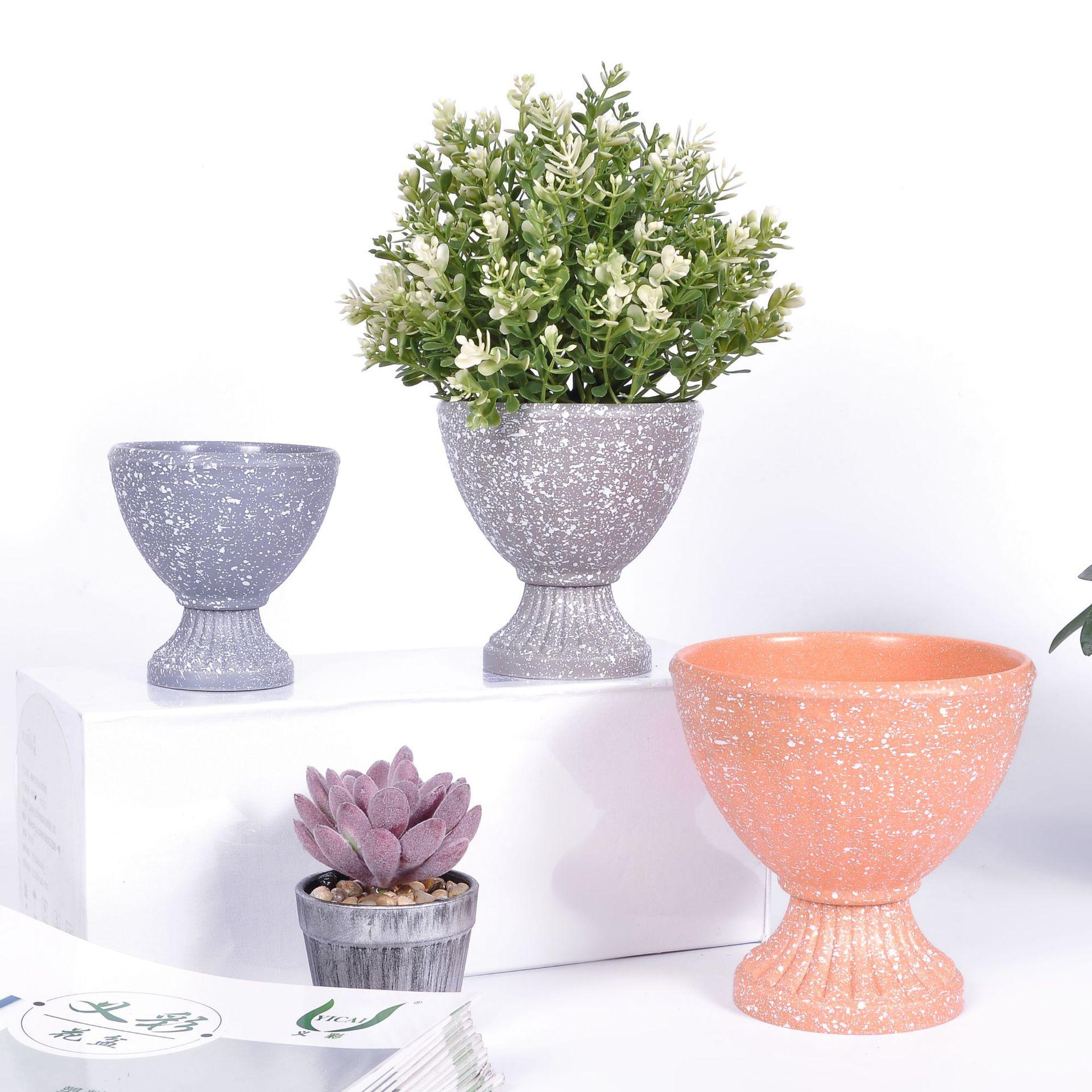 Factory direct European simple Roman shape hydroponic flowerpot cement proof flowerpot daffodil green plant flower device