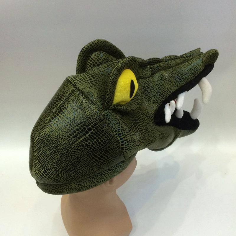 Qianfang Festival Wig hat, dark green big crocodile head hat, Forest Party performance Festival Hat 6545 details Picture