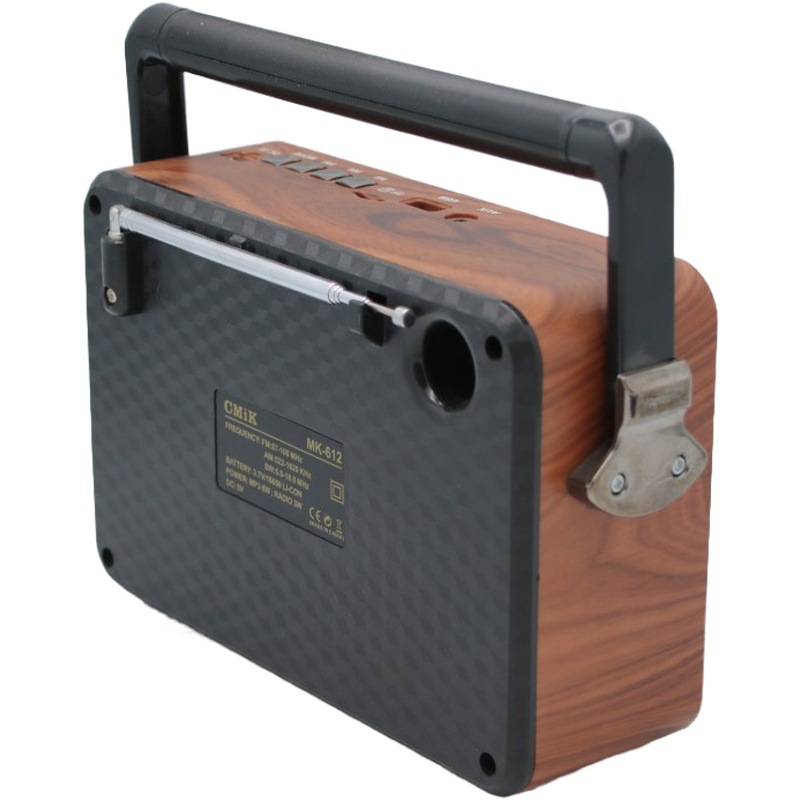 cmik retro wooden D Bluetooth speaker, outdoor handheld portable speaker, home computer, mobile phone subwoofer Item Picture