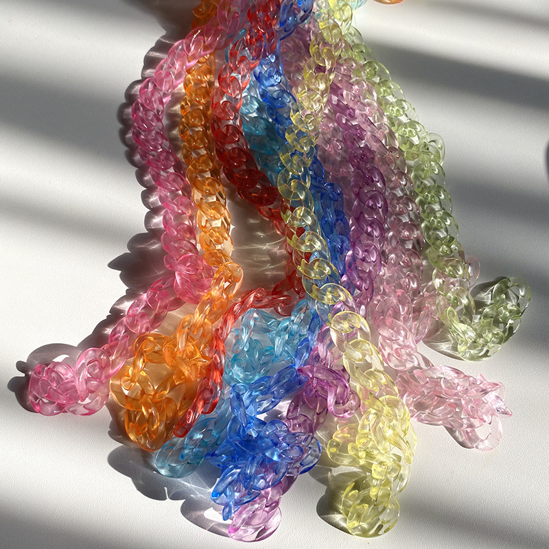 diy simple and versatile accessories: Bag strap decoration, popular hairpin accessories, transparent color-plated chain buckle