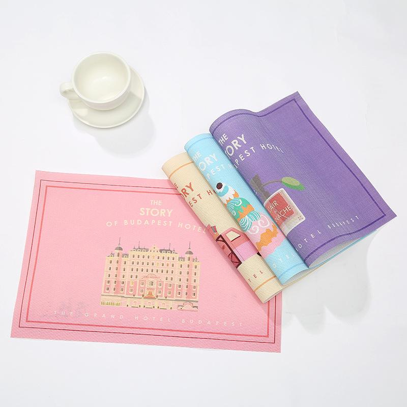 Creative digital printed placemats accept custom encrypted three-dimensional pattern PVC placemats hotel home decoration free wash
