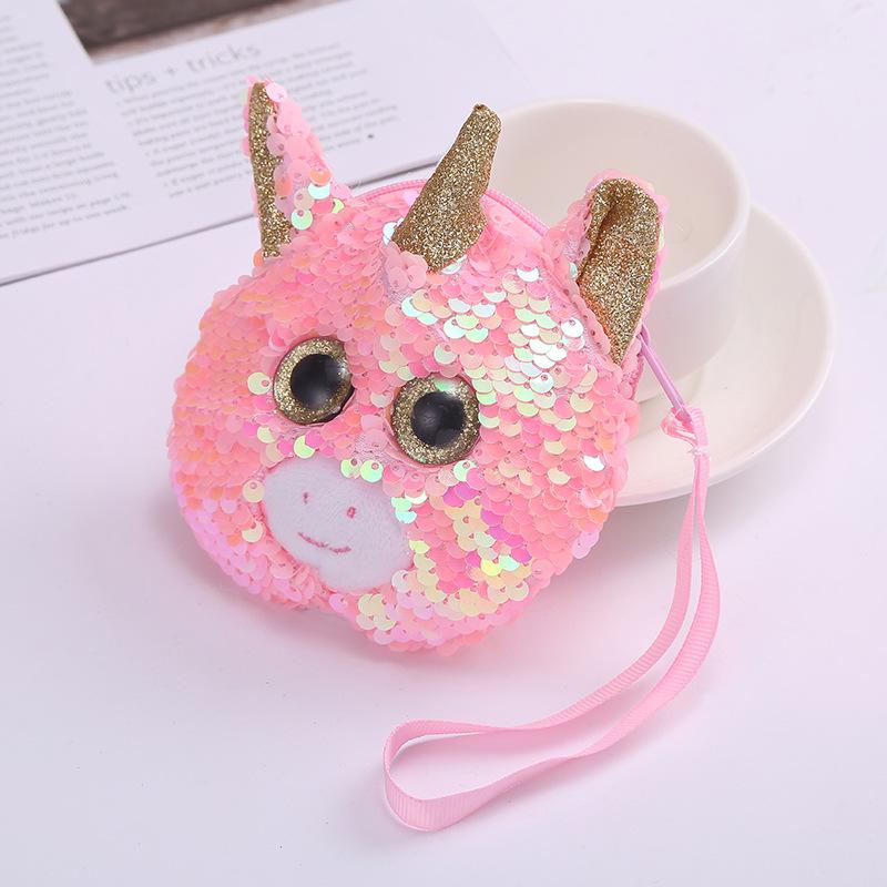 Children's coin purse, Mermaid, Unicorn, sequined flap, big eye storage bag, hand-held small card case undefined