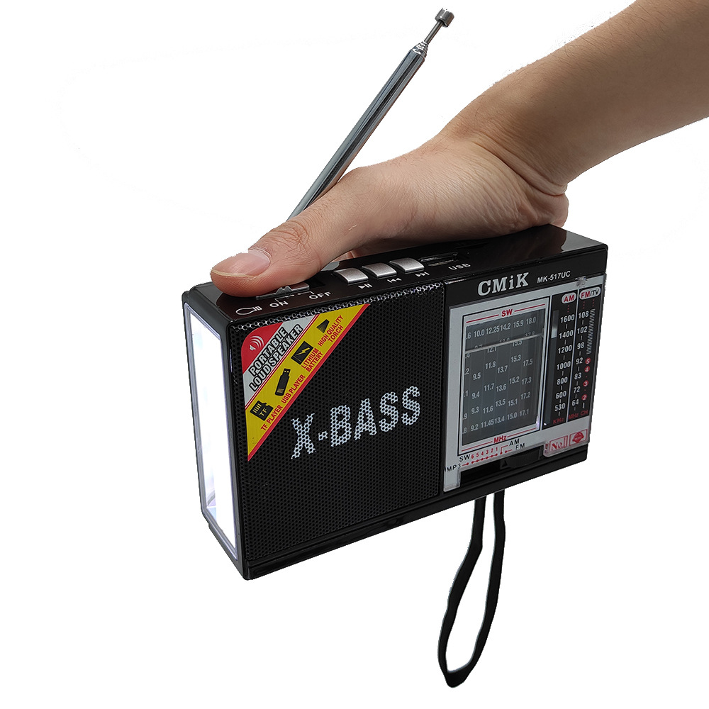 cmik multi-band multi-functional card-inserting flashlight radio, export-oriented speaker radio, card-inserting radio Item Picture