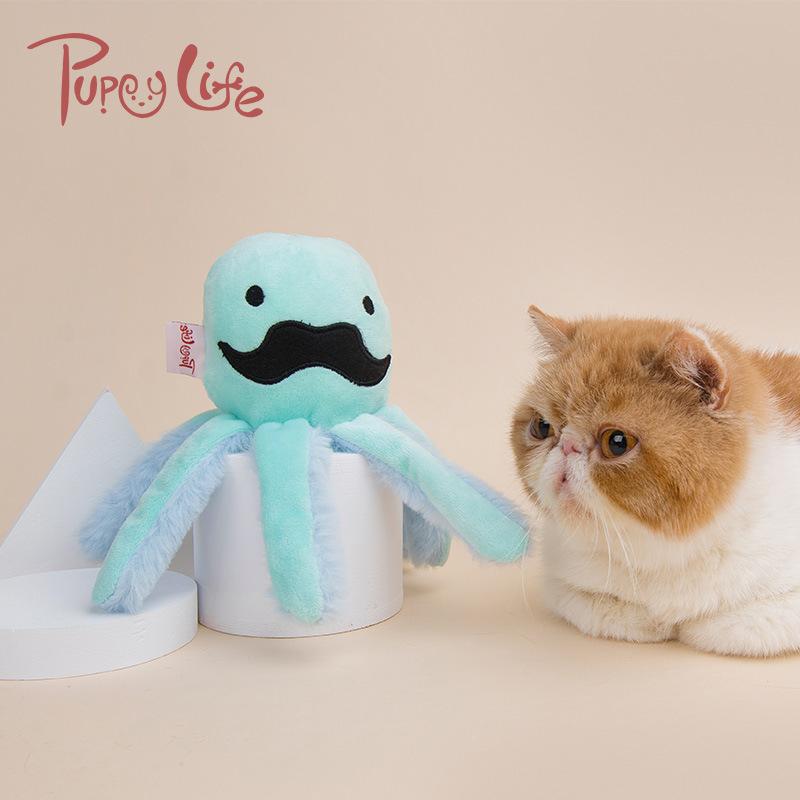 New pet supplies sound paper octopus dog toy bite resistant interactive small and medium-sized dog toy a replacement full figure