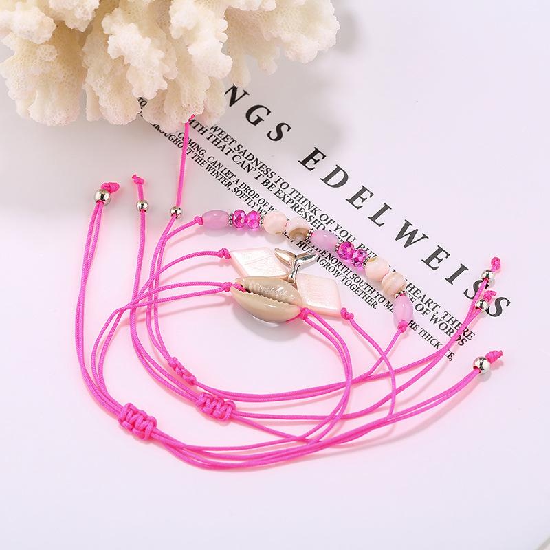 Hot selling Bohemian style bracelet hand woven rice beads shell fashion 100 pairs of hand string ladies hand string