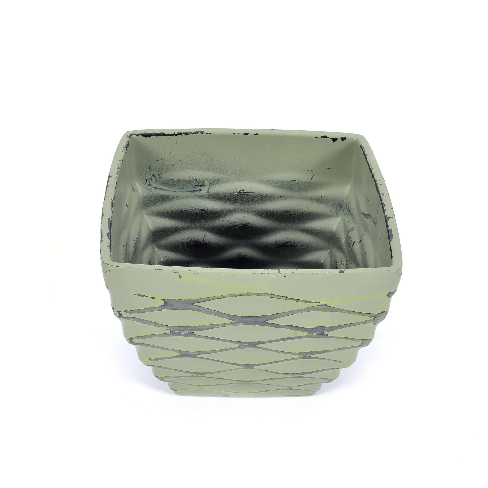 The manufacturer's aged effect: 3-sized concave square plastic flowerpots, succulent flowerpots, aged square flowerpots, and porcelain imitation Application Scenario