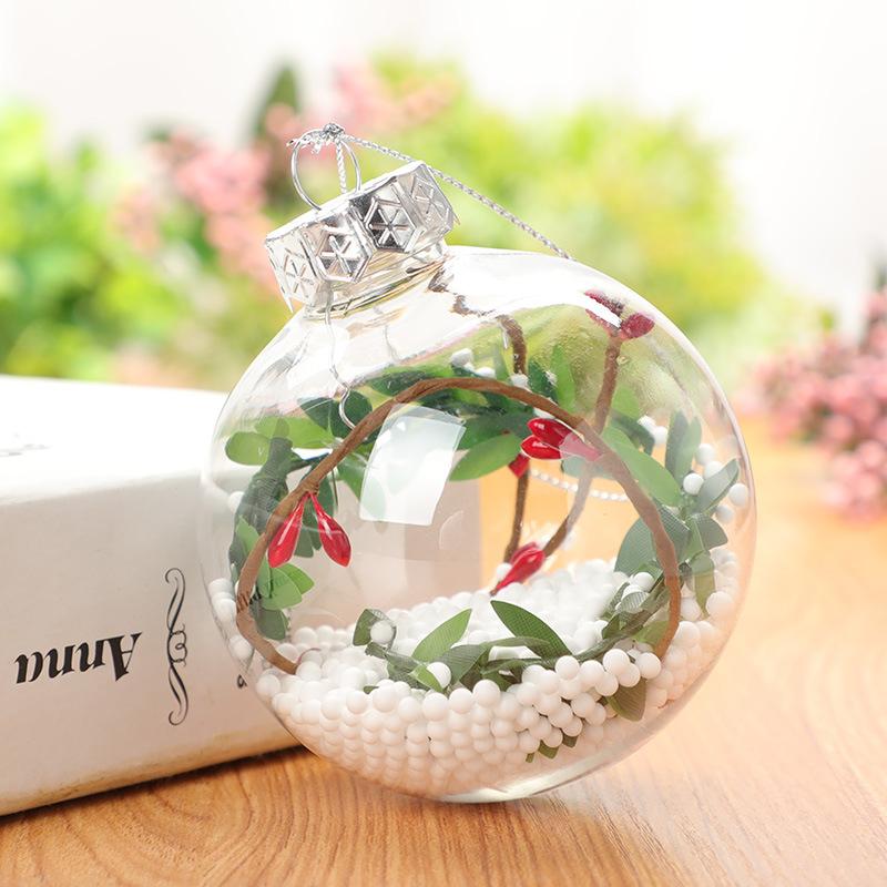 Wedding products: cross-border transparent plastic balls, hollow round balls, Christmas balls, Christmas, New Year and Spring Festival PET decorative balls with decorations undefined
