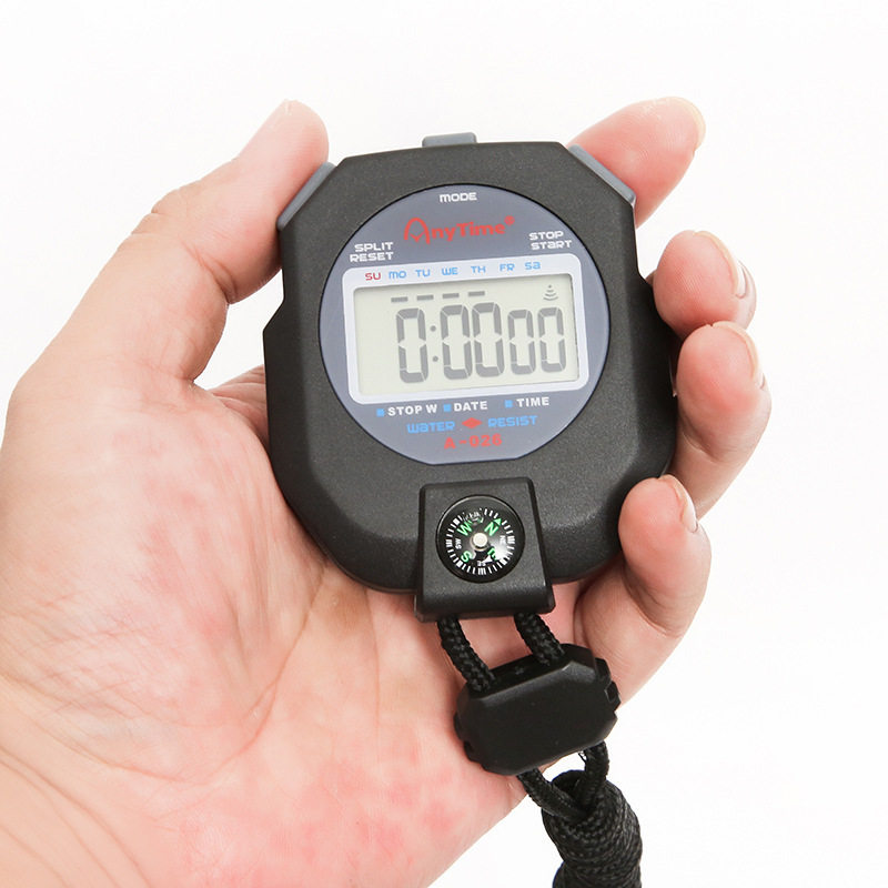 Manufacturers direct supply A-026 professional waterproof stopwatch metal running chronograph stopwatch manufacturers