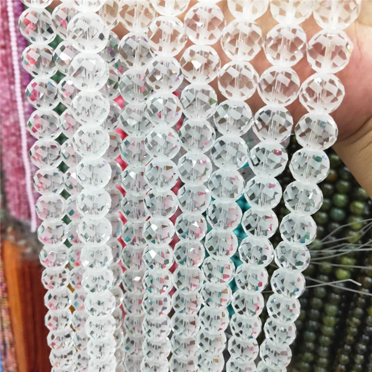 Wholesale of special crystal jewelry cut white crystal loose beads, DIY glass semi-finished jewelry beads, factory direct sales details Picture