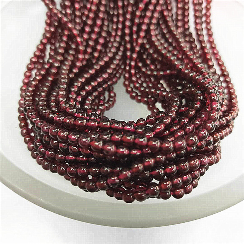 Factory direct sales of natural 5A-grade garnet loose beads, wholesale of semi-finished purple-toothed black round beads, and jewelry matching beads Specification image