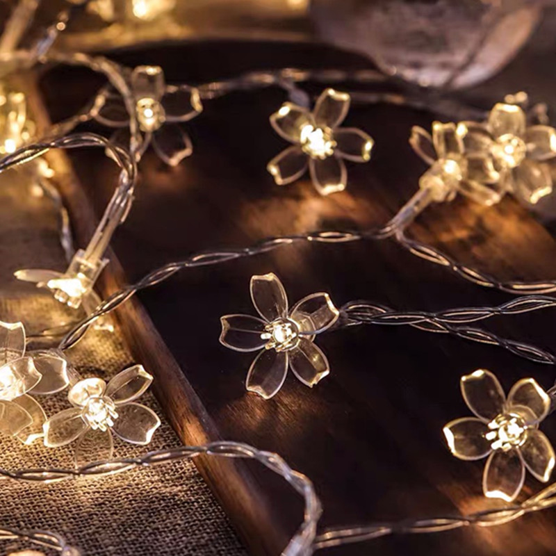 Cross border lights string small flower lights string lights ins wind battery box lights string lights full star Spring Festival lights