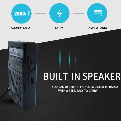 CMIK two-band rechargeable radio FM Pocket FM semiconductor mini portable radio Specification image