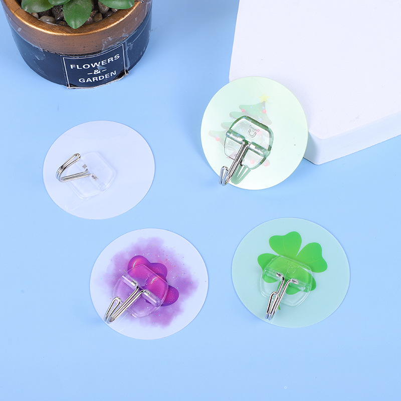 Factory direct sales: 6.5 cm removable rubber pattern hook, washable and reusable without deformation, strong adhesive hook Specification drawing