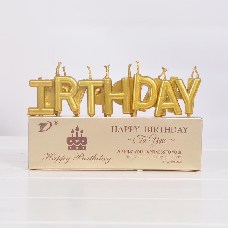 节日用品蛋糕蜡烛土豪金字母蜡烛happybirthday派对蛋糕装饰 生日蜡烛批发详情图7