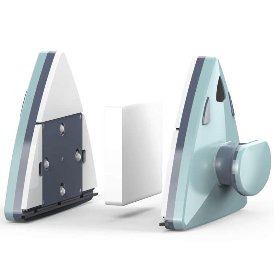 Hollow glass triangular window cleaner, magnetic double-sided glass cleaner, double-layer glass cleaner, glass cleaning tool Item Picture