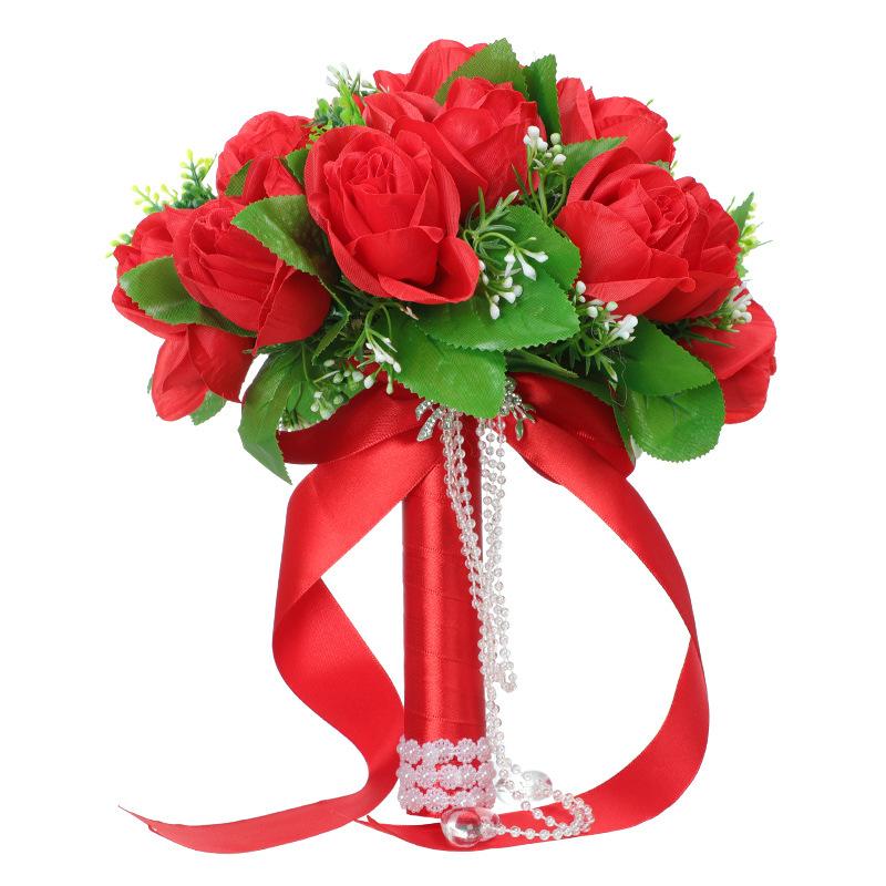 New cross-border Western-style wedding products, wedding simulation rose hand bouquets, creative home decorations, wedding supplies wholesale Item Picture