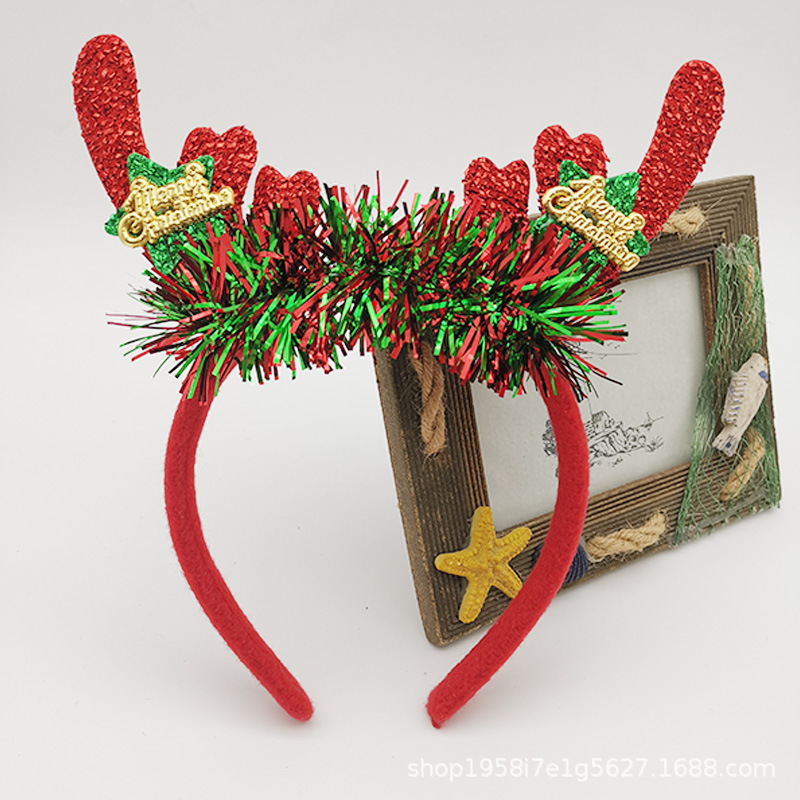 Christmas headbands, Christmas headwear decorations, hair accessories for children, girls, princesses, little girls, Christmas antler headbands for girls undefined