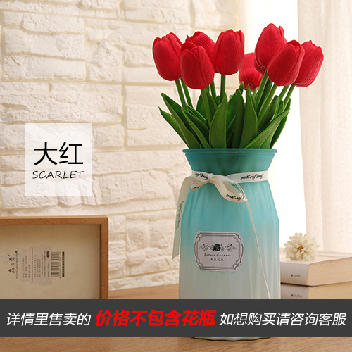 Emulación PU mini tulipán emulación flores flores falsas al por mayor comercio exterior transfronterizo boda flores de seda decoración del hogar flores undefined