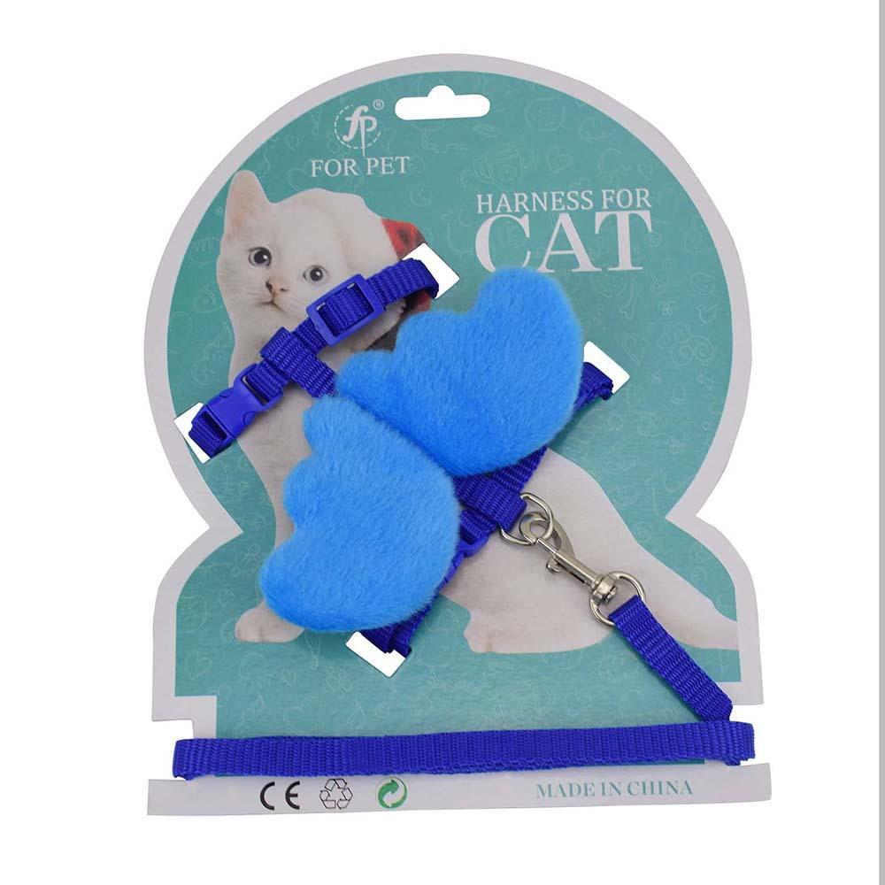 Cat Supplies Cat Leash Nylon webbing adjustable cat strap Walking cat leash Angel cat back leash undefined