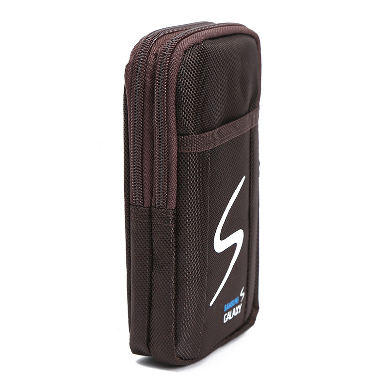 Foreign Trade Hot Mobile Phone Fanny Pack Oxford Cloth Waterproof Leisure Vertical Bag Can Be Inserted Belt Portable Logo Wholesale Specification drawing