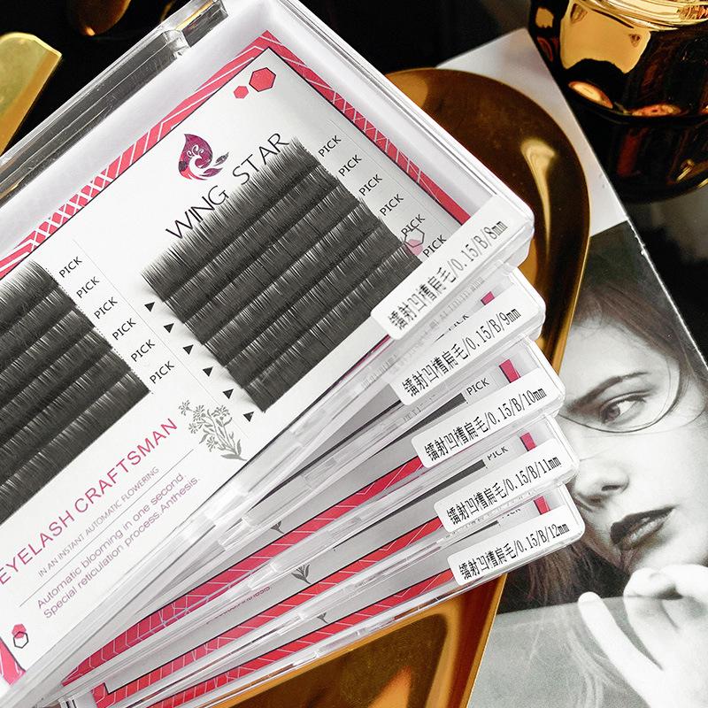 Laser grafted eyelash spiral groove single Japanese double tip flat hair wind blowing mink hair super soft very natural Specification drawing