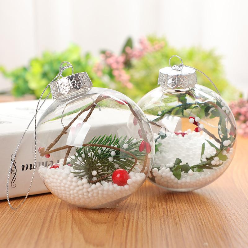 Wedding products: cross-border transparent plastic balls, hollow round balls, Christmas balls, Christmas, New Year and Spring Festival PET decorative balls with decorations