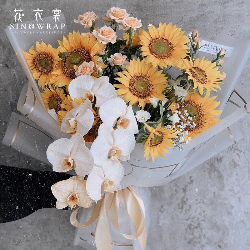 Flower dress square frame strips, black edge matte paper, simple style semi-transparent paper, flower gift wrapping paper, wholesale of flower shop supplies details Picture