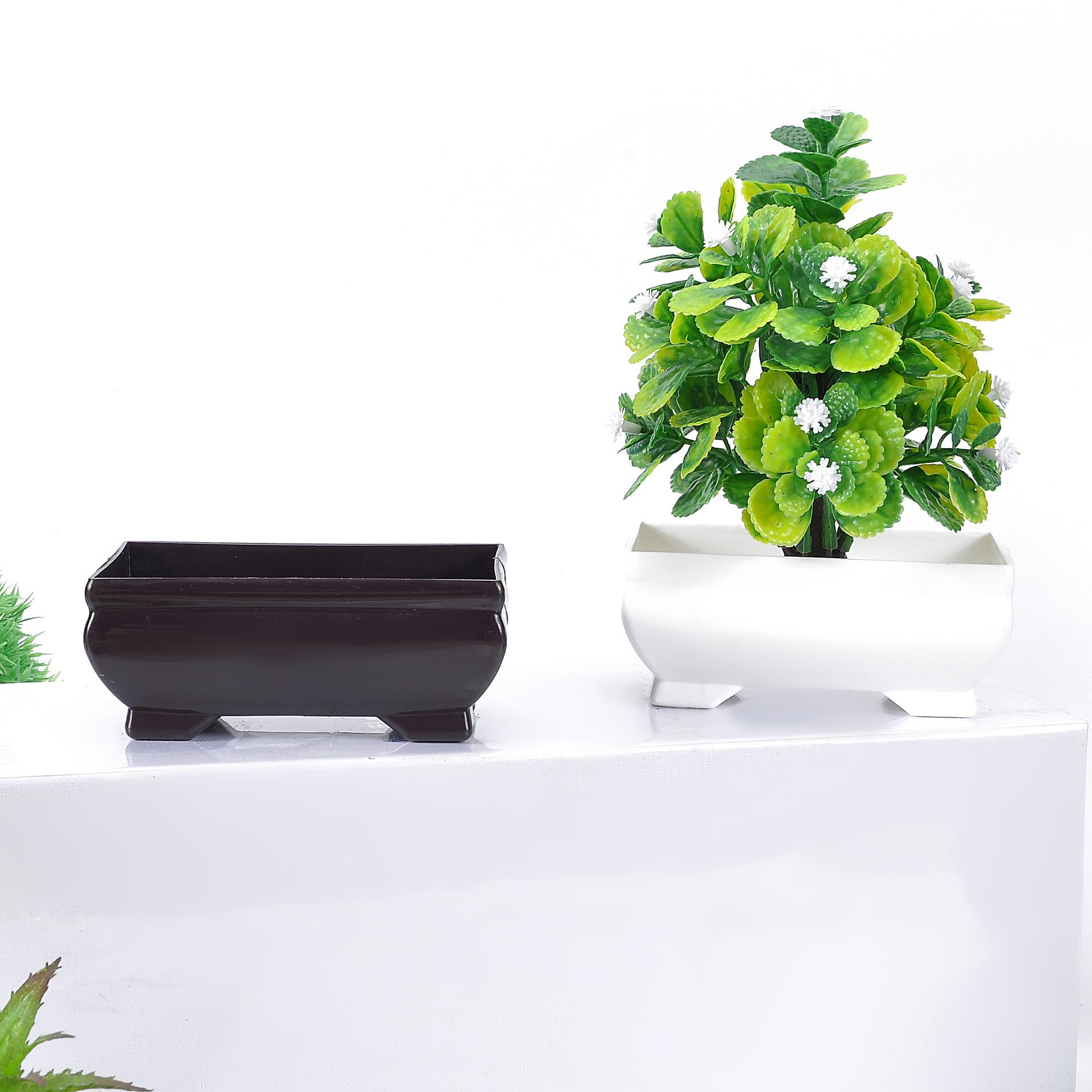 The manufacturer supplies P001 artificial flower rectangular flowerpots + foam velvet flower POTS and imitation porcelain flowerpots Item Picture