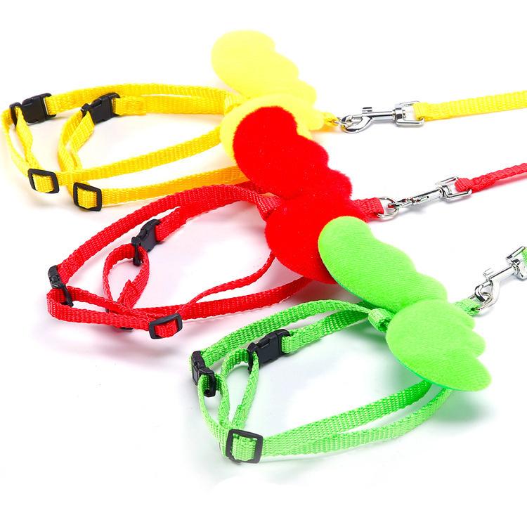 Cat Supplies Cat Leash Nylon webbing adjustable cat strap Walking cat leash Angel cat back leash details Picture