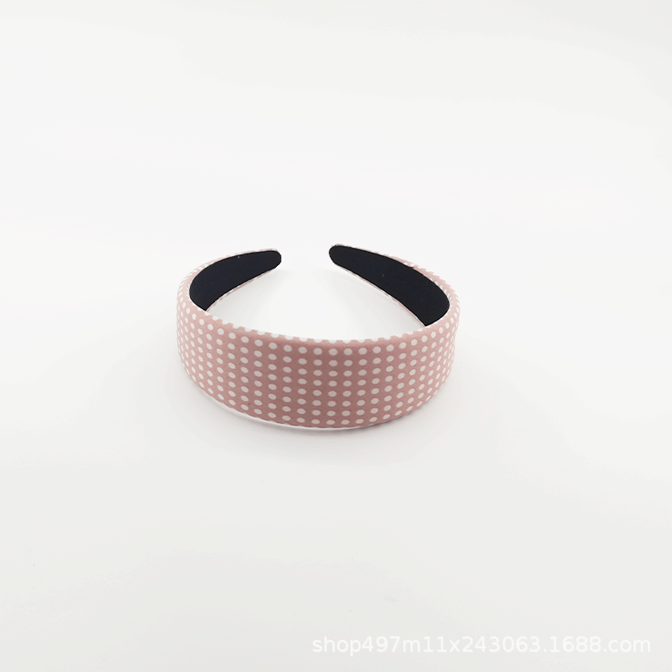 New 0.2 Thin Sponge Full Head Hoop Europe And The United States Ancient Simple Fashion Wide Edge Hair Card Polka Dot Headwear Manufacturers Direct Supply Specification drawing