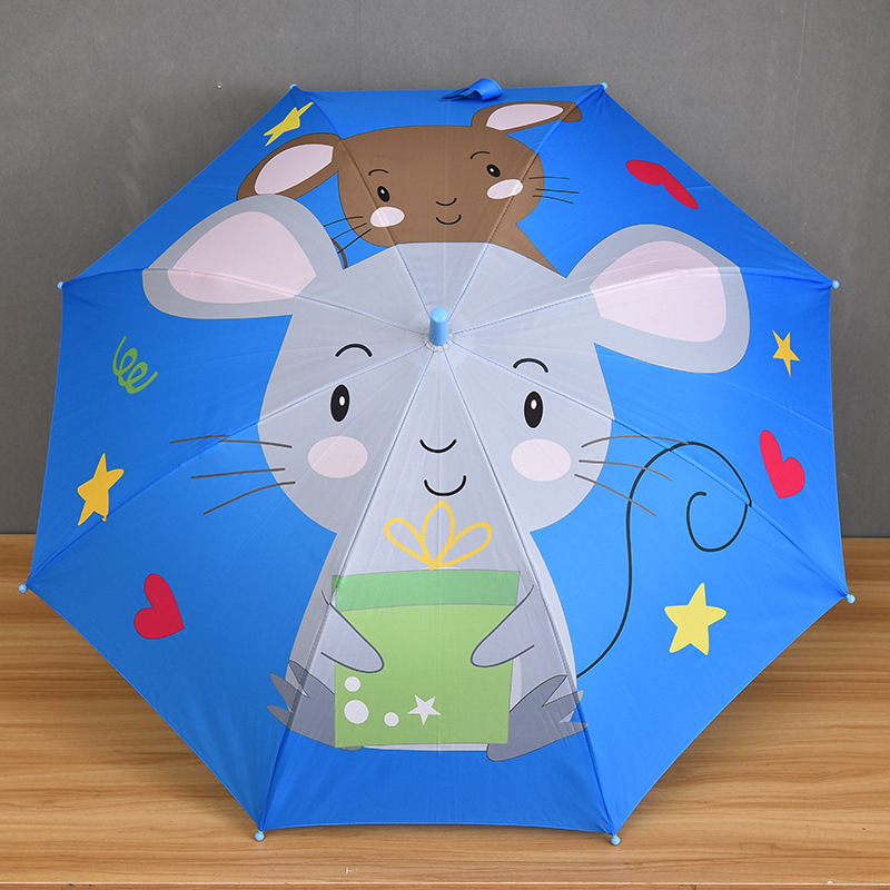 数码动物儿童雨伞长柄直杆晴雨伞可爱卡通小孩广告伞定制LOGO批发详情图8