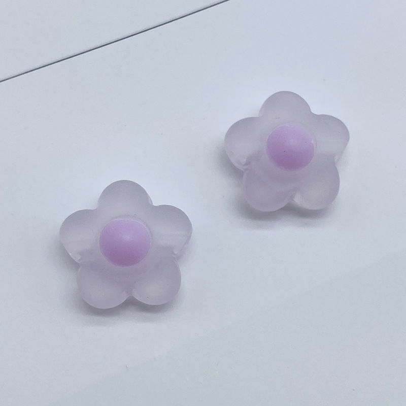 简约清新通孔磨砂蛋黄珠 diy儿童发饰制作橡皮筋配饰亚克力饰品详情图6