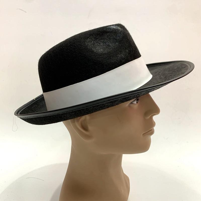 Qianfang Festival wig hat, popular cowboy hat, top hat, horseman rider hat, Festival hat, White broadband hat 2231 details Picture