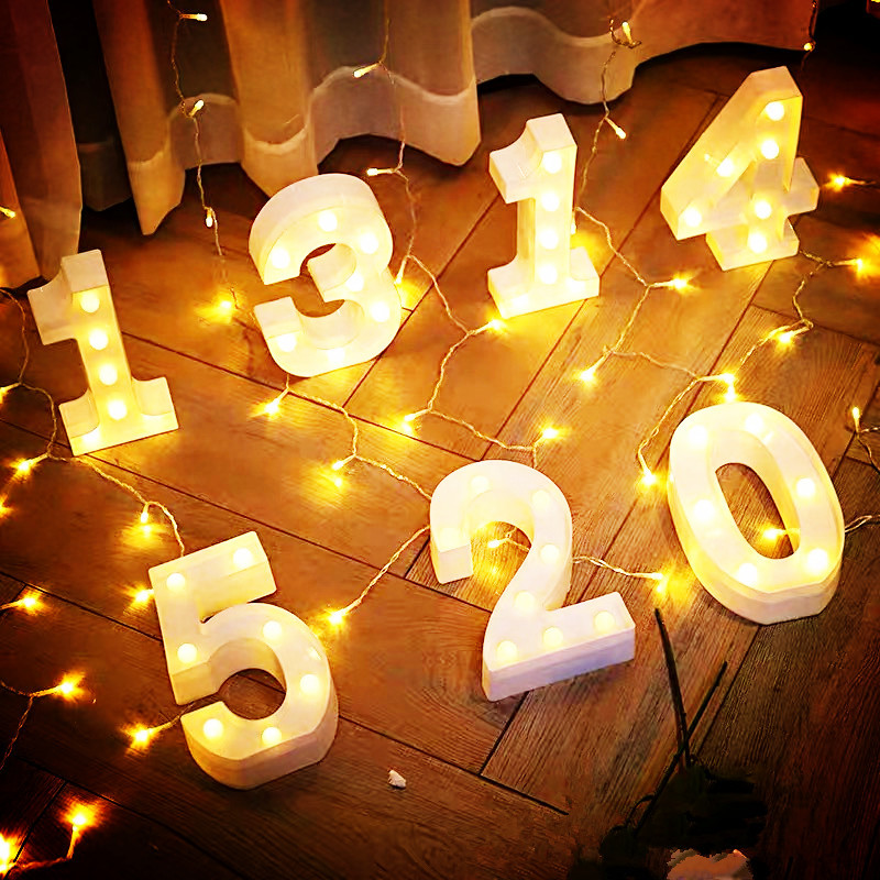 Letter light led photo props, English numbers, birthday night lights, wedding confession, proposal, trunk decoration undefined
