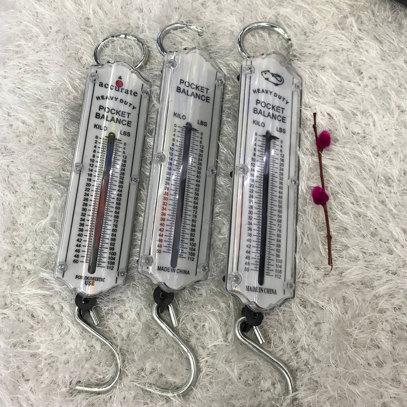 弹簧秤机械手提秤 称50公斤平面板透明秤 称蔬菜水果秤 钩秤 挂秤图