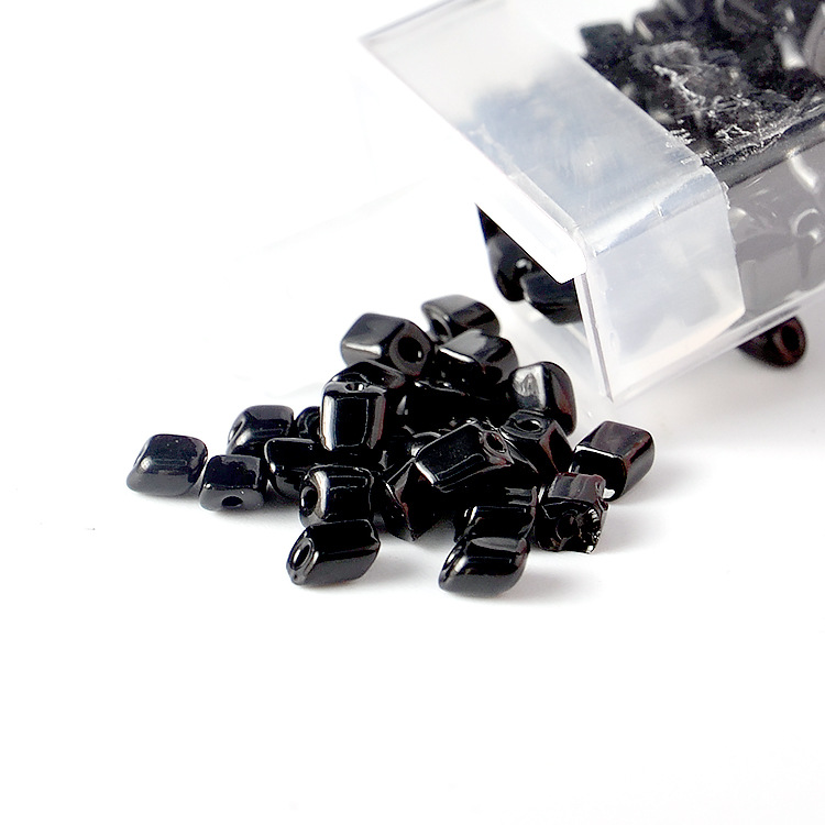 PRECIOA Czech imported glass Rice Beads 3.5mm bevel square beads DIY handmade jewelry material loose beads 10g bottle